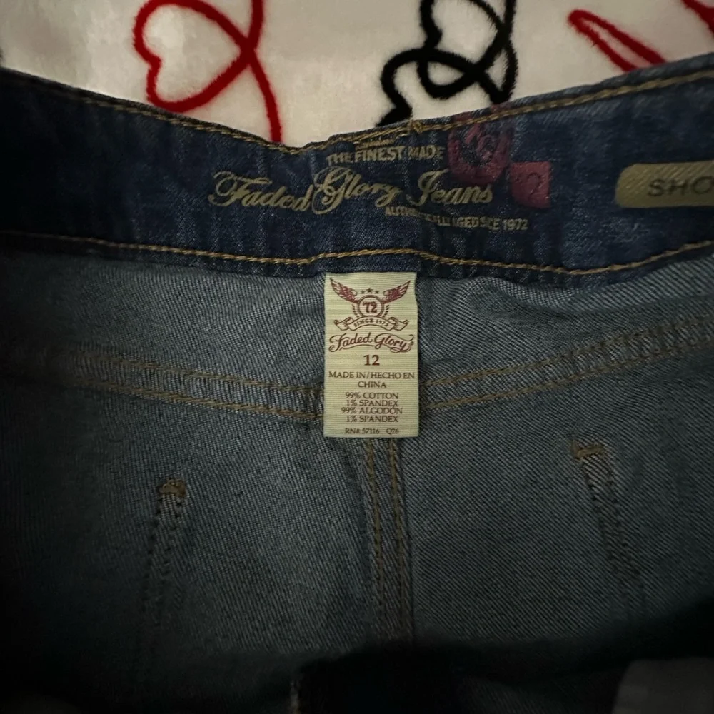 Women's Blue Denim Shorts - Picture 2 of 3